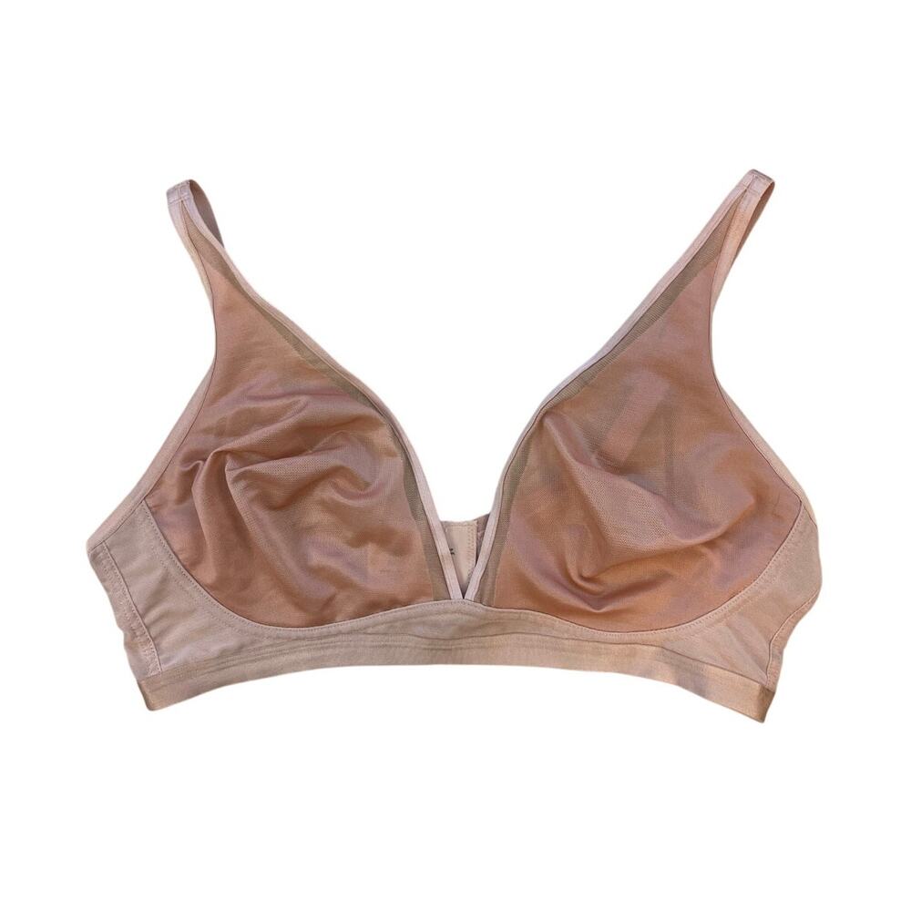 Soma Unbelievable Lift Wireless Bra 40D Nude Mesh Sheer Comfort Support
